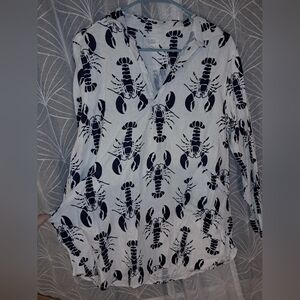 Sigrid Olsen brand Women's size large tunic, lobster print